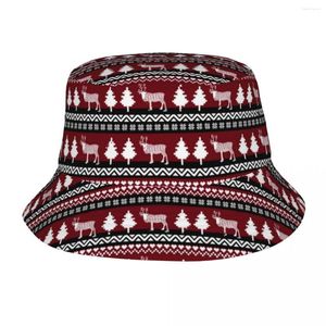 Beretten rendier lelijk kersttrui patroon bobhoeden voor vrouwen mannen zomerse roeping patchwork zon hoed outdoor vissen