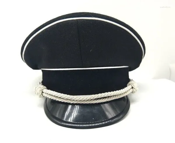 Bérets REPRO de la seconde guerre mondiale, casquette d'officier d'élite de l'armée militaire allemande, casquette à visière, reconstitution