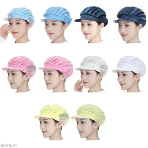 Bérets Restaurant Canteen Bakery Mesh Catering Cap Saiter Work Caps Chefs Hat Cafe Bar Baker Electrostatic Men Women Women Headwear