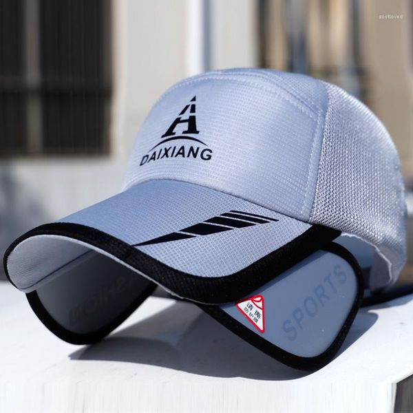 Boinas con visera retráctil, protección solar, sombrero de pescador, malla con estampado de letras, gorra de béisbol transpirable, gorras grandes impermeables, viseras para ciclismo