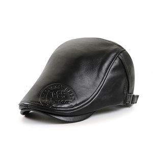 Bérets Béret rétro chapeaux pour hommes automne hiver Faux cuir Gatsby chapeau moyen-âge hommes visière Golf conduite casquette plate chevrons Ivy casquette 230922