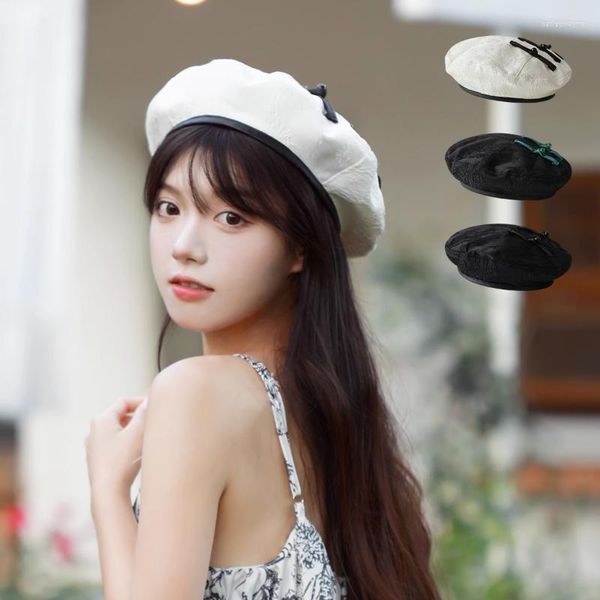 Bérets rétro Style chinois boucle conception pour les femmes printemps et automne littéraire mode artistique rue Snap Ins peintre chapeaux