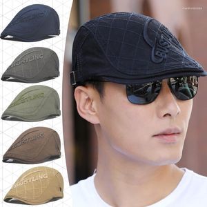 Baretten Retro Katoen Casual Sboy Hoed Voor Mannen Lente En Herfst Outdoor Cabbie Baret Schilder Mode Wild Forward Caps