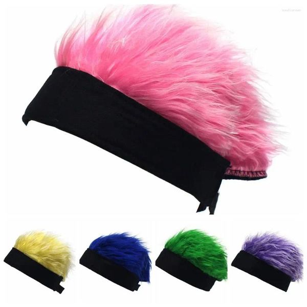 Bérets rétro faux cheveux Skullcap accessoires Hip Hop moelleux amusant casquettes courtes synthétique sans bride bonnet perruque chapeau hommes