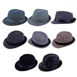 Berets retro fedora hoed all-match mannen vilt dames vintage hoeden feest heer heer casual stijl top motorkap cosplay