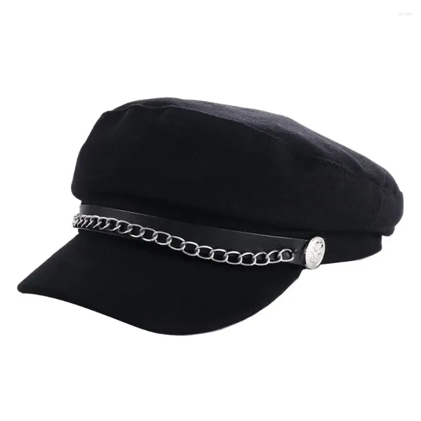 Bérets rétro Punk pour unisexe, Style britannique, casquette de pêche d'hiver pour hommes et femmes, capitaine Streetwear, chapeaux plats de la marine