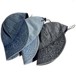 Beretten retro zon hoed denim cap voor vrouwen verstelbare floppy vissermeisjes meisjes buitensport