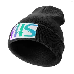 Boinas Retro VHS Logo Colorido Vaporwave Gradiente Sombrero de punto Bolsa de playa Sombreros de cumpleaños para mujeres Hombres