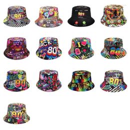 Boinas Sombrero de pesca reversible para adultos Pescador nostálgico Baile Summer Actividad al aire libre Drop