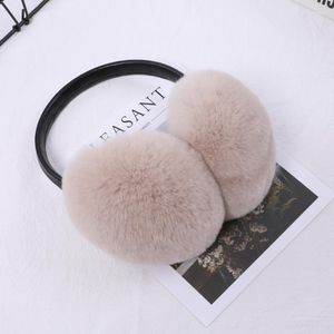 Bérets Rex Fur Hang Ear Cover Warm Winter Earmuffs Headwear Muffs Cold Warmer Fold Protection BandeauBérets BeretsBérets Elob22