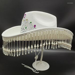 Bérets Rignestones Bride Hat Western Cowboy Cap Halloween Costume y1ua