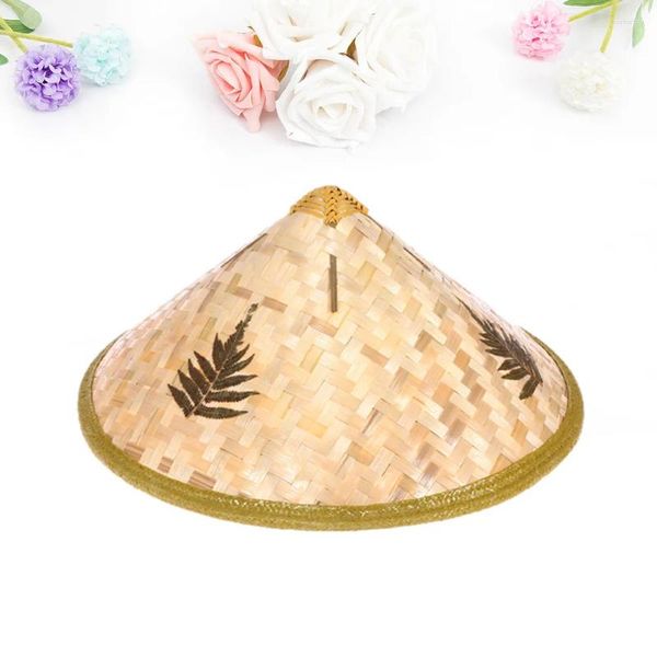 Bérets chapeau de fermier de riz peinture chapeaux de paille pour hommes tissage de bambou enfants chinois bricolage a