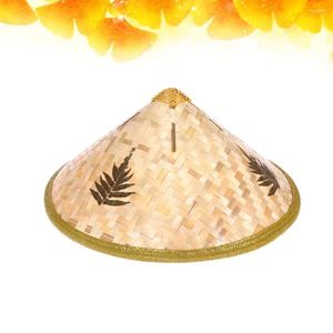 Bérets Rice Farmer Kids DIY Conical Straw Chapeaux For Men Men Wooden Painting Paddy