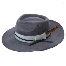 Boinas Roleplay Cowboy Hats Wool Fedoras Jazzs Hat Music Festival Disfraz de disfraces
