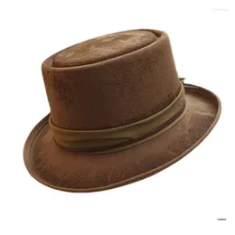 Boinas Roleplay Cowboy Hats Wool Fedoras Hat Music Festival Festival de disfraces Vestido