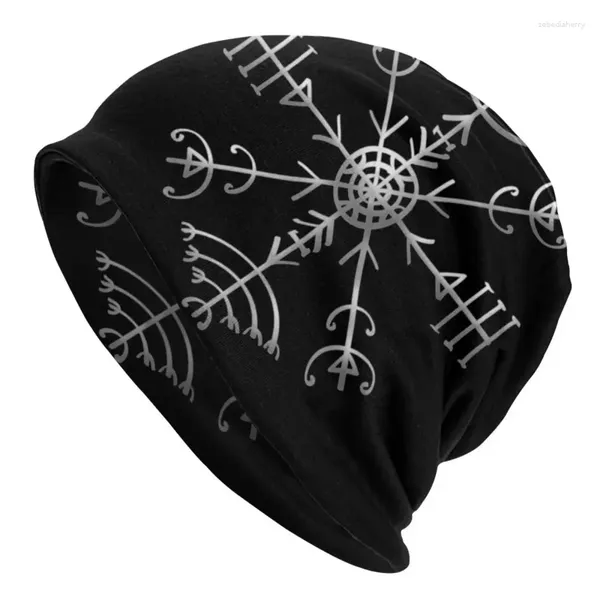 Bérets Rune Bonne Chance Caps Automne Hiver En Plein Air Nordique Viking Skullies Bonnets Chapeau Hommes Femmes Adulte Chaud Double Usage Bonnet Tricot Chapeaux