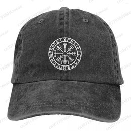Baretten Rune Wheel Noorse mythologie symbool mode unisex katoenen baseball cap klassieke volwassen verstelbare mannen vrouwen denim hoed