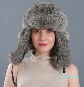 Baretten Rusland Volwassen Caps Unisex Natuurlijk Echt Bont Bomber Hoeden Vrouwelijke Casual Winter Warme Vrouwen Cap