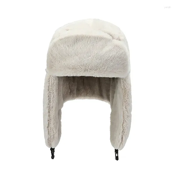 Bérets Russie Hiver Véritable Chapeau De Fourrure Femmes En Plein Air Coupe-Vent Super Chaud Faux Bomber Chapeaux Naturel Doux Oreille Protection Casquettes