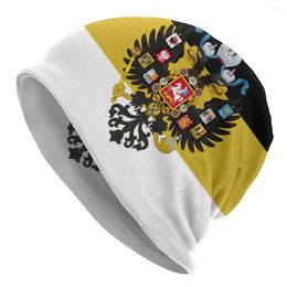 Bérets drapeau de l'empire russe bonnets casquettes pour hommes femmes unisexe Streetwear hiver chaud tricot chapeau adulte russie fier Bonnet chapeaux