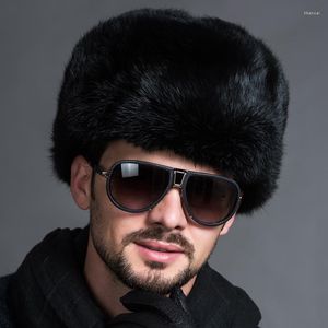 Bérets russe mâle hommes chaud fourrure Bomber chapeaux solide épaissir oreillettes casquettes Leifeng neige plus chaud hiver automne mode chapeau