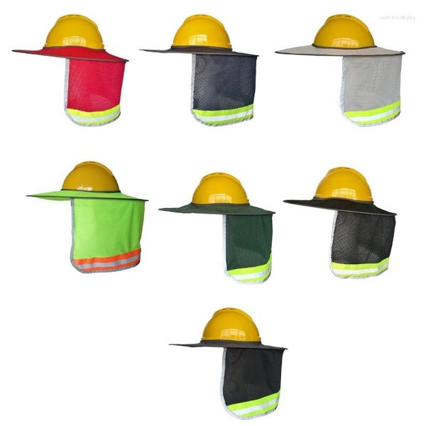 Bérets casques de sécurité pare-soleil avec protège-nuque large bord protecteur pour casques 28TF