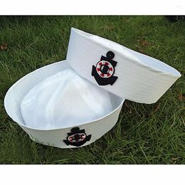 Bérets Sailor Navy Hat Cap Performance sur scène avec accessoire de déguisement d'ancre par des chapeaux militaires pour enfants adultes