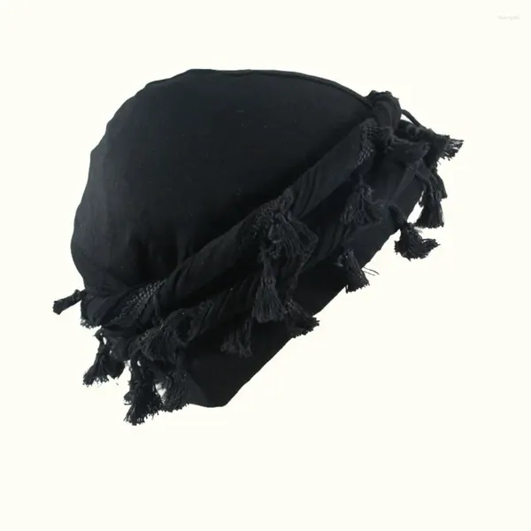 Boinas Satin Silk Turban Unisex Geanie Hat Buff Buff Buff de protección solar Cálido Menómetro Hombres