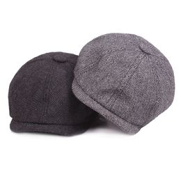 Bérets sboy chapeau hommes béret laine à visière casquettes de célébrité Vintage Peaky Blinders plat automne casquette chapeaux de rue 230915