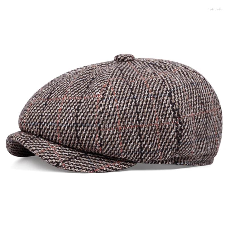 BERETS SBOY HAT MEN WINTER CARICO WARE WARE PEAKY BLINKERS CAP MALE FASION BRITISH VINTAGE BOINA MAN PAINTER GATSBY WHOLESALE