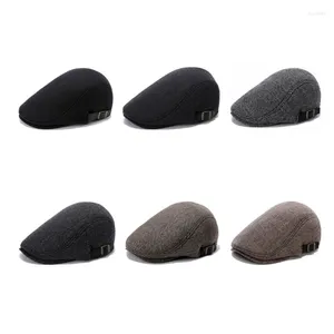 Baretten Sboy-hoeden voor mannen Platte wolmengsels Herfst Winter Verstelbare warme Ierse Cabbie Rijden Gatsby Jachthoed