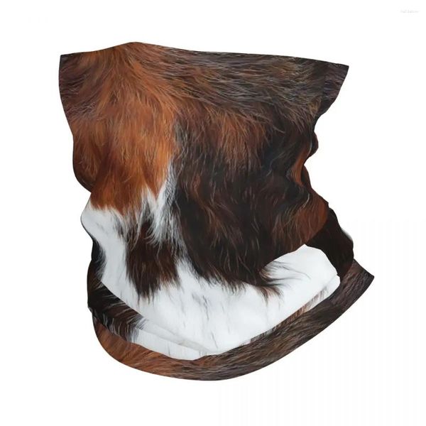 Boinas Escocesas Highland Cow Wide Texture Bandana Neck Gaiter para caminatas Wrap Buff Buff Animal Hide de cuero Balaclava Calentador