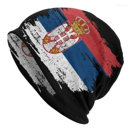 Boinas Bandera de Serbia Ropa de calle Invierno Cálido Mujeres Hombres Sombrero tejido Unisex Adulto Serbio Orgulloso Bonnet Sombreros Skullies Gorros Gorras