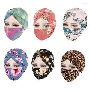 Ensemble de bérets de mode foulard musulman masque cancer chimio chapeau dormir pour les femmes