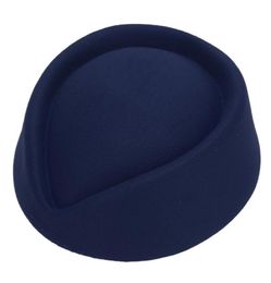 Berets setewardess hoed imitatie wol vilt stewardess air hostesses pillbox dames stewardess cosplay baret capberets9356518