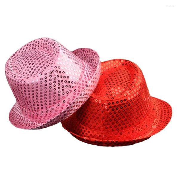 Bérets brillant Jazz chapeau Durable Cosplay paillettes Panama casquette mascarade scène danse Performance hommes femmes