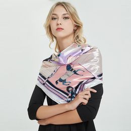 Berets Silk SCROOF Designer Haar Print hoofd Grote zakdoek Hajab Sjawl Vrouwen