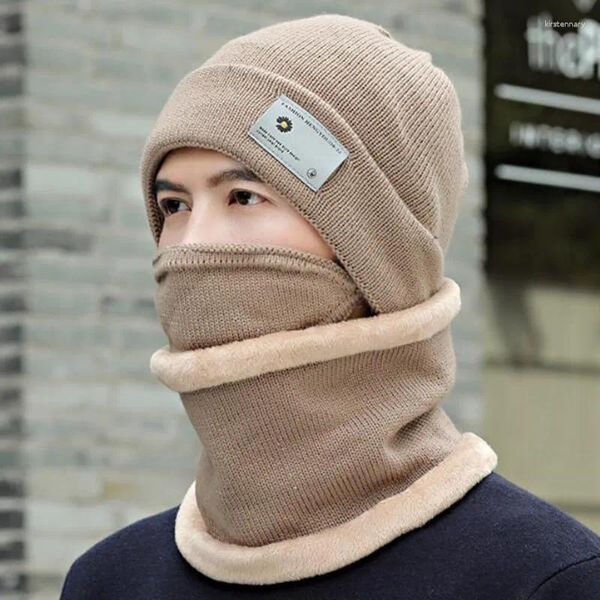 Boinas SILOQIN 2024 Gorros cálidos de invierno para hombres y mujeres Gorro de punto grueso de felpa Máscara facial a prueba de viento Gorros de lana para parejas Gorros de esquí