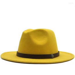 Bérets Simple Fedora Chapeau Hommes Femmes Imitation Laine D'hiver Feutre Chapeaux De Mode Jazz Fedoras Chapeau 56-60 CM