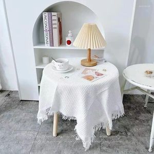 Bérets Simple blanc nappe gaufre nordique décoratif pographie fond pique-nique Dessert coussin écharpe LSLing275