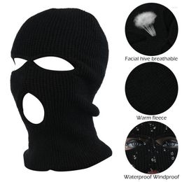 Bérets Masque de ski 2023 Chapeau d'hiver pour hommes passe les montagnes pour hommes laine chaude bonnets tricotés femmes tête capuche casquettes bonnet équitation coupe-vent