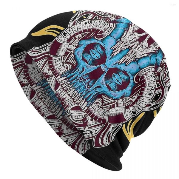 Bérets crâne et encre Bonnet Homme printemps chapeau mince serpent passe nouilles 3D Puzzle plate-forme jeu bonnets casquettes pour hommes femmes chapeaux de coton