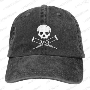 Berets Skull Crutch Black Fashion Unisex katoen honkbal pet buiten volwassen verstelbare denim hoed
