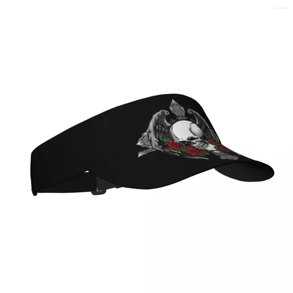 Bérets crâne avec aile et gothique été Air chapeau de soleil visière Protection UV haut vide sport Golf course casquette de Protection solaire