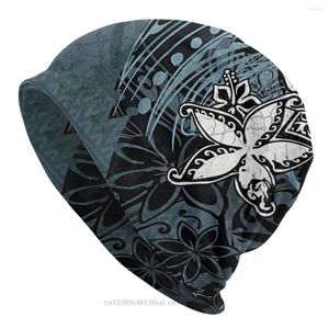 Bérets Skullies Bonnets Casquettes Vintage Polynésien Tribal Bleu Ardoise Vieilli Mince Chapeau Automne Printemps Bonnet Chapeaux Hommes Femmes Unisexe Casquette de Ski