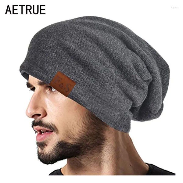 Bérets Skullies Bons du chapeau tricoté hommes Chapeaux d'automne pour bonnet Gorras Skull Masque Soft Male Male Balaclava Femmes Hiver Baft Cap