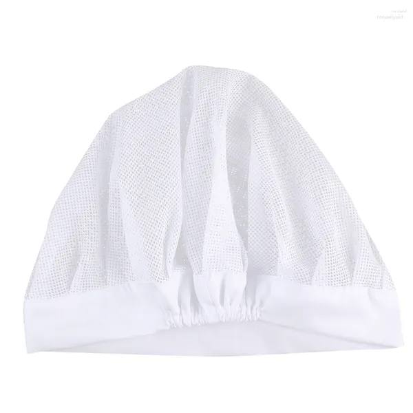 Bérets Bonnet de couchage cheveux bouclés casquette à large bord élastique respirant chapeau coton blanc Miss