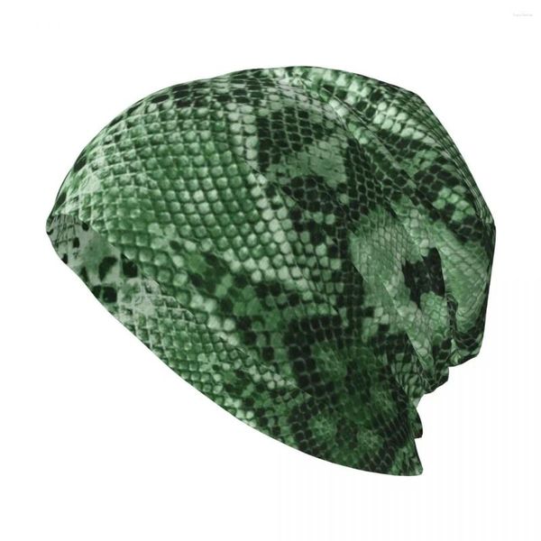 Bérets en peau de serpent, chapeau tricoté vert, grande taille, chapeaux de thé à la mode pour hommes et femmes