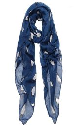 Bérets Soneyshine ylw femme Lady Penguin Print Châle voile Rectangle foulard 11741788