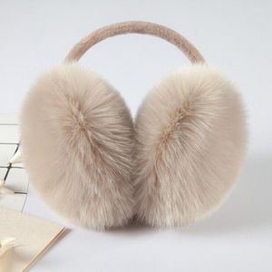 Bérets doux fausse fourrure cache-oreilles pour femmes hiver en peluche plus chaud mode couleur unie cache-oreilles extérieur couverture froide accessoires